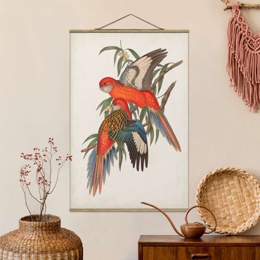 Tableau en tissu avec porte-affiche - Tropical Parrot I