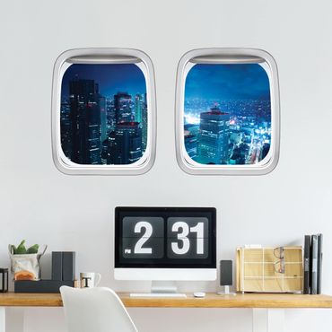 Sticker mural 3D - Aircraft Window The Atmosphere In Tokyo