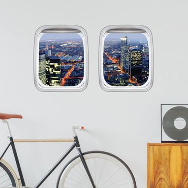 Sticker mural 3D - Aircraft Window Frankfurt