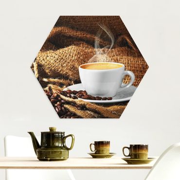 Hexagone en alu Dibond - Morning Coffee