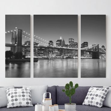 Impression sur toile 3 parties - Brooklyn Bridge in New York II