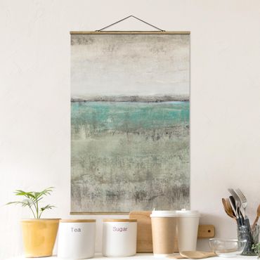 Tableau en tissu avec porte-affiche - Horizon Over Turquoise I