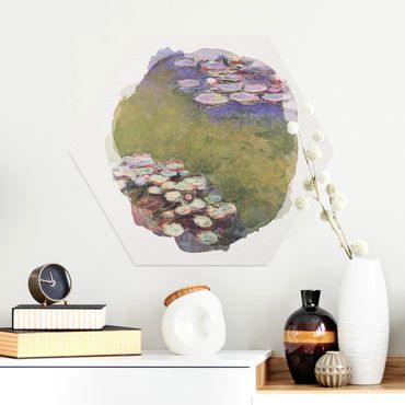 Hexagone en alu Dibond - WaterColours - Claude Monet - Water Lilies