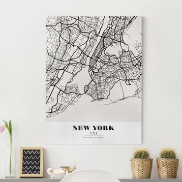 Impression sur toile - New York City Map - Classic