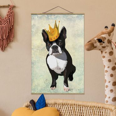 Tableau en tissu avec porte-affiche - Animal Portrait - Terrier King