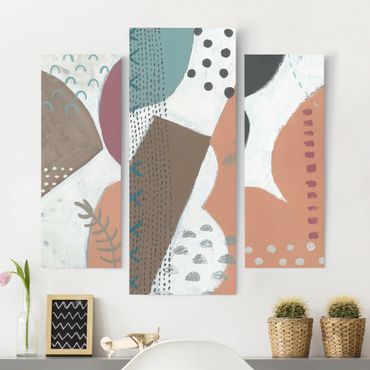 Impression sur toile - Carnival Of Shapes In Salmon Set I