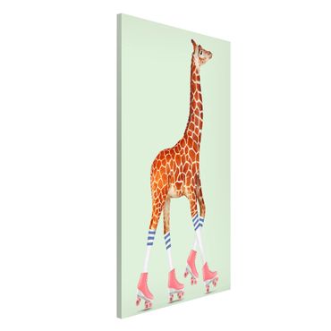 Tableau magnétique - Giraffe With Roller Skates