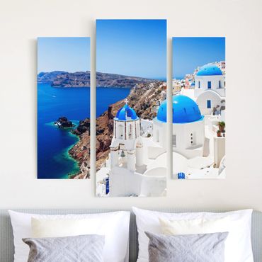 Impression sur toile 3 parties - View Over Santorini