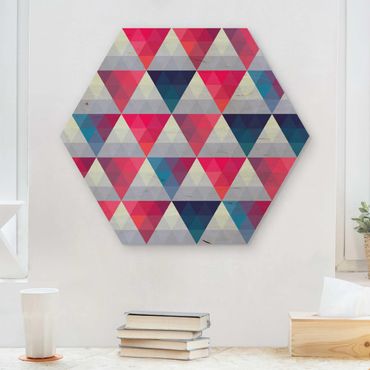 Hexagone en bois - Triangle Pattern Design