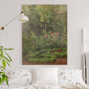 Tableau sur toile - Camille Pissarro - A Rose Garden