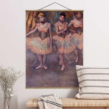 Tableau en tissu avec porte-affiche - Edgar Degas - Three Dancers before Exercise