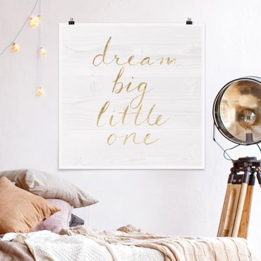 Poster - Wooden Wall White - Dream Big