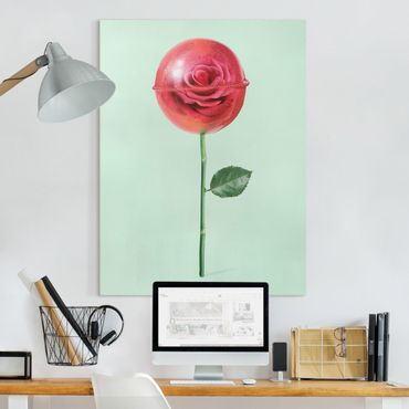 Impression sur toile - Rose With Lollipop