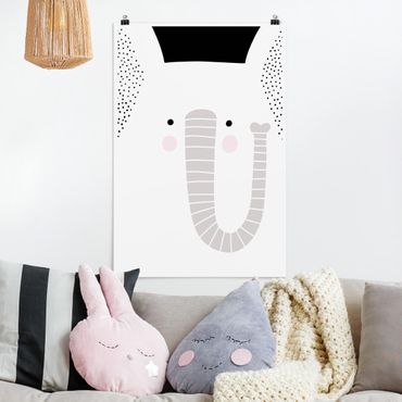 Poster chambre enfant - Zoo With Patterns - Elephant