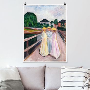 Poster reproduction - Edvard Munch - Three Girls on the Bridge