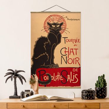 Tableau en tissu avec porte-affiche - Théophile Steinlen - The Black Cat