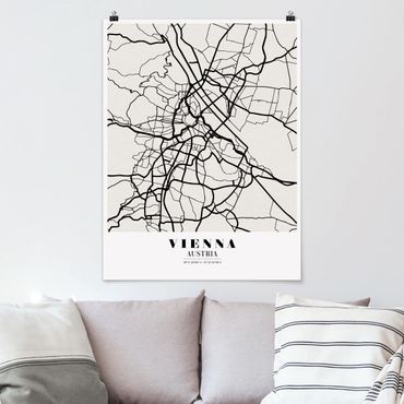 Poster cartes de villes, pays & monde - Vienna City Map - Classic