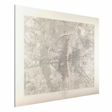 Tableau sur aluminium - Vintage Map Paris