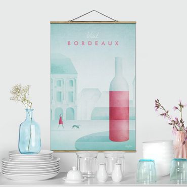 Tableau en tissu avec porte-affiche - Travel Poster - Bordeaux