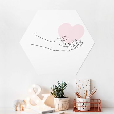 Hexagone en forex - Hand With Heart Line Art