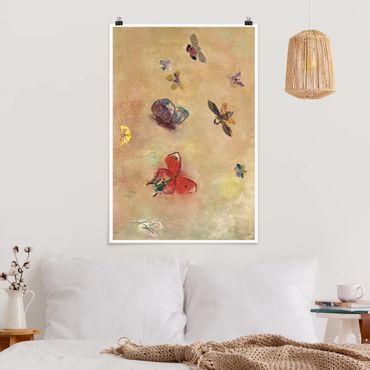 Poster reproduction - Odilon Redon - Colourful Butterflies