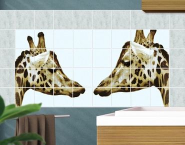 Sticker pour carrelage - Giraffes In Love