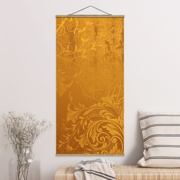 Tableau en tissu avec porte-affiche - Golden Flora