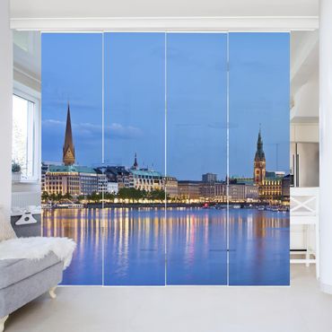 Set de panneaux coulissants - Hamburg Skyline
