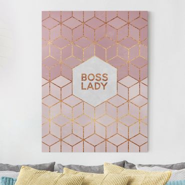 Tableau sur toile - Boss Lady Hexagons Pink