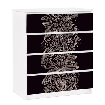 Papier adhésif pour meuble IKEA - Malm commode 4x tiroirs - Lovely Floral Background