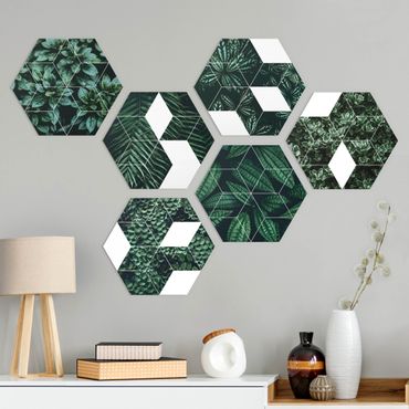 Hexagone en forex - Green Leaves Geometry Set II