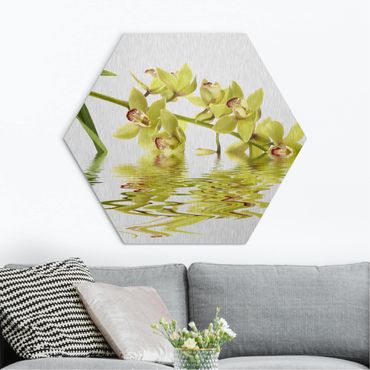 Hexagone en alu Dibond - Elegant Orchid Waters