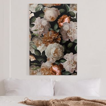 Impression sur toile - Red Roses With White Roses