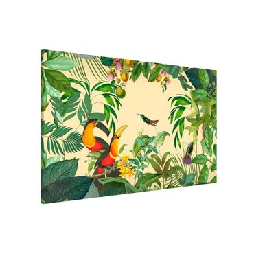Tableau magnétique - Vintage Collage - Birds In The Jungle