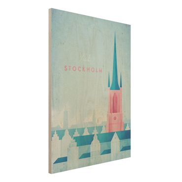 Impression sur bois - Travel Poster - Stockholm