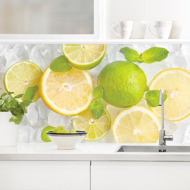 Revêtement mural cuisine - Citrus Fruit On Ice Cubes
