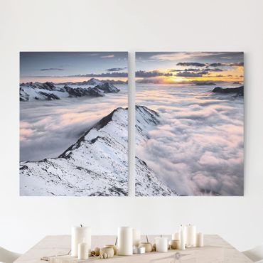 Impression sur toile 2 parties - View Of Clouds And Mountains