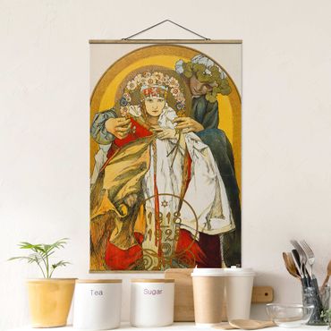 Tableau en tissu avec porte-affiche - Alfons Mucha - Poster Czechoslovak Republic