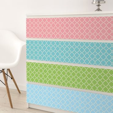 Papier adhésif pour meuble - Morocco Mosaic Quatrefoil Pattern In 4 Colours