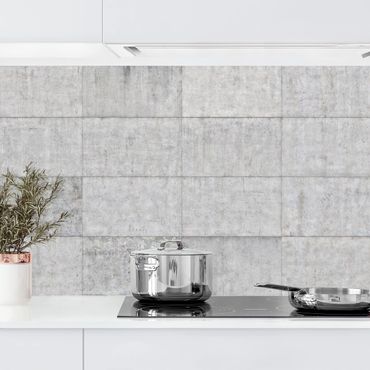 Revêtement mural cuisine - Concrete Brick Look Grey