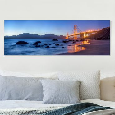 Impression sur toile - Golden Gate Bridge At Dusk