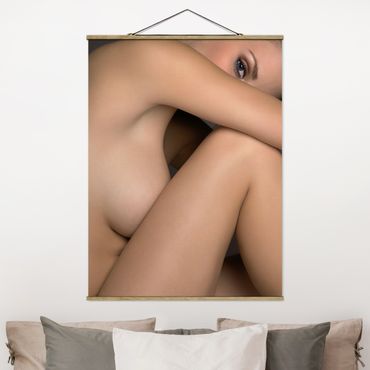 Tableau en tissu avec porte-affiche - Lateral Female Nude Photo