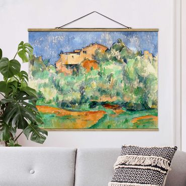 Tableau en tissu avec porte-affiche - Paul Cézanne - House And Dovecote At Bellevue