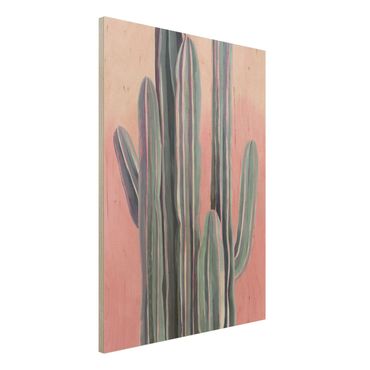 Impression sur bois - Cactus On Pink I