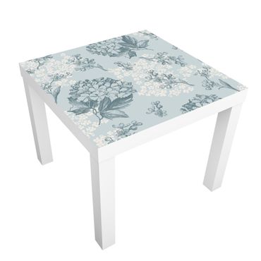 Papier adhésif pour meuble IKEA - Lack table d'appoint - Hydrangea Pattern In Blue