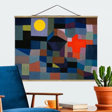 Tableau en tissu avec porte-affiche - Paul Klee - Fire At Full Moon