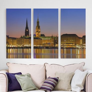 Impression sur toile 3 parties - Hamburg Panorama