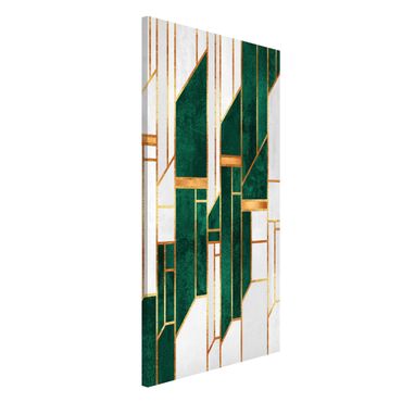 Tableau magnétique - Emerald And gold Geometry