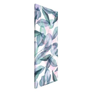Tableau magnétique - Blue And Pink Eucalyptus Leaves Watercolour