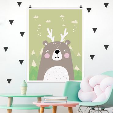 Poster chambre enfant - Jackalope Bear